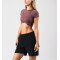 Women's short sleeve form fitting sports crop top lightweight flattering t shirts