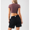 Women's short sleeve form fitting sports crop top lightweight flattering t shirts