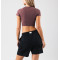 Women's short sleeve form fitting sports crop top lightweight flattering t shirts