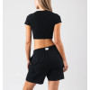 Women's short sleeve form fitting sports crop top lightweight flattering t shirts