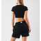 Women's short sleeve form fitting sports crop top lightweight flattering t shirts