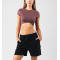 Women's short sleeve form fitting sports crop top lightweight flattering t shirts