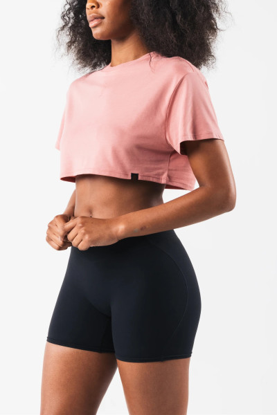 Women's oversized crop tee basic style cotton short sleeve t shirts
