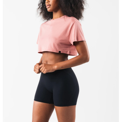 Women's oversized crop tee basic style cotton short sleeve t shirts