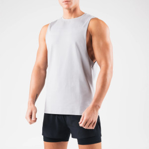 Men's lightweight crew neck sleeveless gym tops regular fit muscle tanks