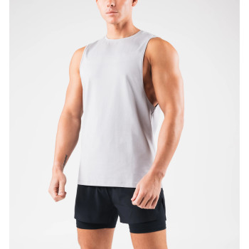 Men's lightweight crew neck sleeveless gym tops regular fit muscle tanks