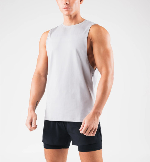 Men's lightweight crew neck sleeveless gym tops regular fit muscle tanks