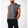 Men's short sleeve cotton hoodies with kangaroo pockets