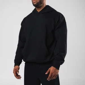 Men's heavyweight pullover hoodies with kangaroo pockets cozy fit cotton fleece sweatshirts