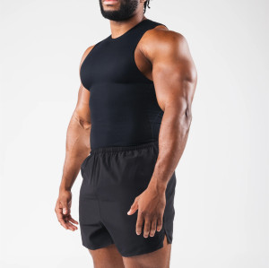 Men's slim fit crew neck stringers lightweight moisture wicking sleeveless gym top