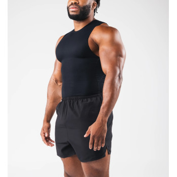 Men's slim fit crew neck stringers lightweight moisture wicking sleeveless gym top