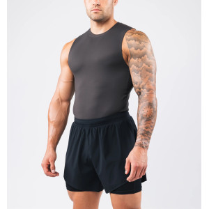 Men's slim fit crew neck stringers lightweight moisture wicking sleeveless gym top