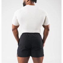 Men's ribbed short sleeve firm fitting tees bodybuilding sports tees