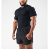 Men's ribbed short sleeve firm fitting tees bodybuilding sports tees