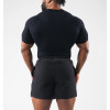 Men's ribbed short sleeve firm fitting tees bodybuilding sports tees