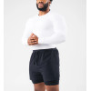 Men's long sleeve crew neck ribbed t shirts athletic fit sports tees