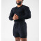 Men's long sleeve crew neck ribbed t shirts athletic fit sports tees