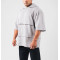 Men's crew neck loose fit short sleeve hoodies cotton terry hooded pullover