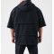 Men's crew neck loose fit short sleeve hoodies cotton terry hooded pullover