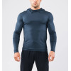 Long sleeve hooded athletic fit t shirts lightweight moisture wicking sports tees