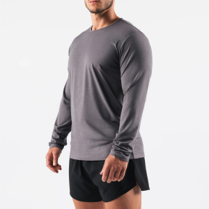 Men's long sleeve classic tee regular fit crew neck cotton t shirts