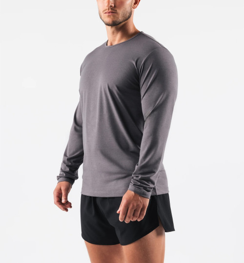 Men's long sleeve classic tee regular fit crew neck cotton t shirts