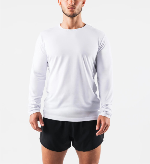 Men's long sleeve classic tee regular fit crew neck cotton t shirts