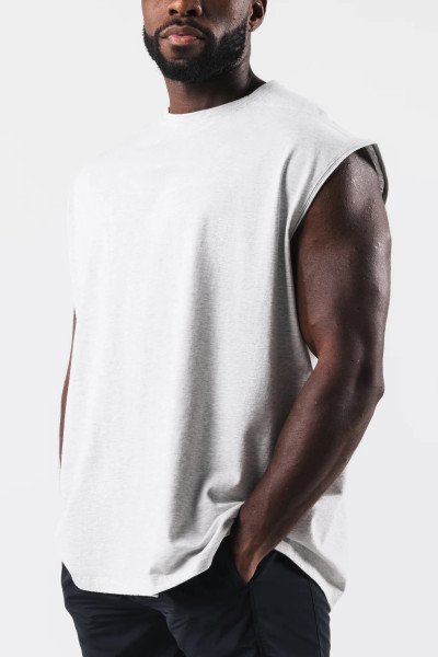 Men's crew neck workout tank tops loose fit cotton athleisure stringers