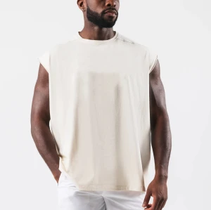 Men's crew neck workout tank tops loose fit cotton athleisure stringers