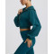 Quarter zip cropped sweatshirts long sleeve drop shoulder relaxed fit pullovers