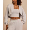 Women's brushed hooded cropped shrug super soft long sleeve cotton hoodies