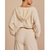 Women's brushed hooded cropped shrug super soft long sleeve cotton hoodies