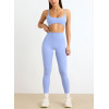 Women's spaghetti strap tube sports bra nude feeling medium impact gym top