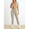 Women's spaghetti strap tube sports bra nude feeling medium impact gym top