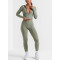 Crossover waist compressive yoga leggings with side pockets V shape fitness tights