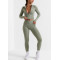 Crossover waist compressive yoga leggings with side pockets V shape fitness tights