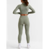 Crossover waist compressive yoga leggings with side pockets V shape fitness tights