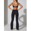 Crossover waist lightweight flared leggings with side pockets