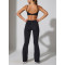 Crossover waist lightweight flared leggings with side pockets