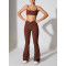 Crossover waist lightweight flared leggings with side pockets