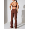 Crossover waist lightweight flared leggings with side pockets