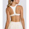 Women's square neck wide strap sports bra racerback gym top with removable padding