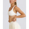 Women's square neck wide strap sports bra racerback gym top with removable padding