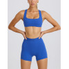 Women's square neck wide strap sports bra racerback gym top with removable padding
