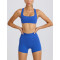 Women's square neck wide strap sports bra racerback gym top with removable padding