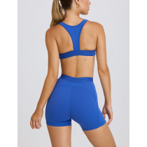 Women's square neck wide strap sports bra racerback gym top with removable padding