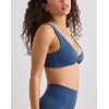 Women's plunge neck twist bra with open back light support backless sports bra