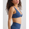 Women's plunge neck twist bra with open back light support backless sports bra