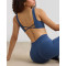 Women's plunge neck twist bra with open back light support backless sports bra