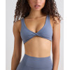 Women's plunge neck twist bra with open back light support backless sports bra